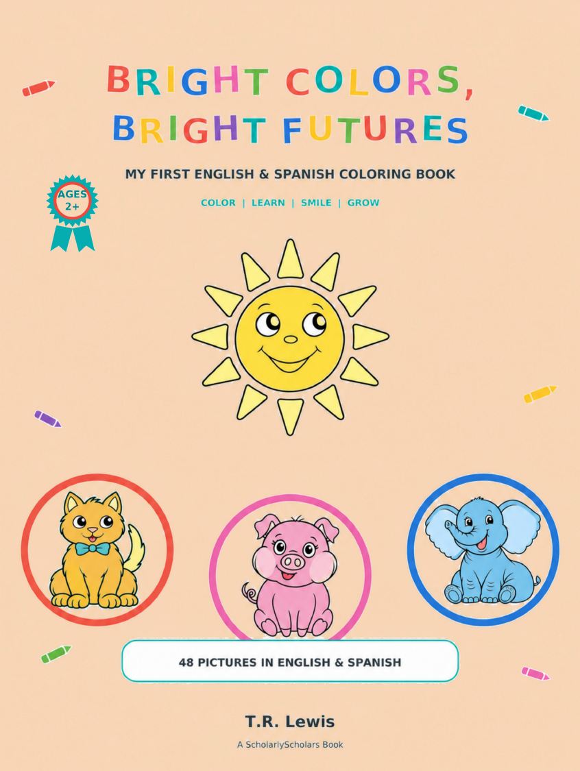 Bright Colors, Bright Futures: My First English and Spanish Coloring Book cover